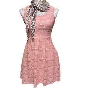Charlotte Russe Pink Lace Dress in Pink size medium